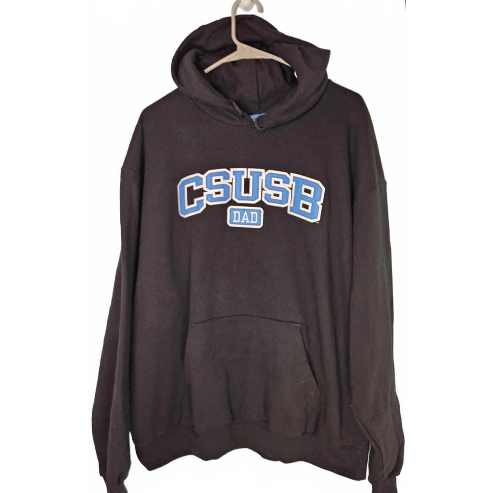 Champion CSUSB‎ Coyotes Dad Hoodie Mens Black XL Sweatshirt San Bernadino Cozy